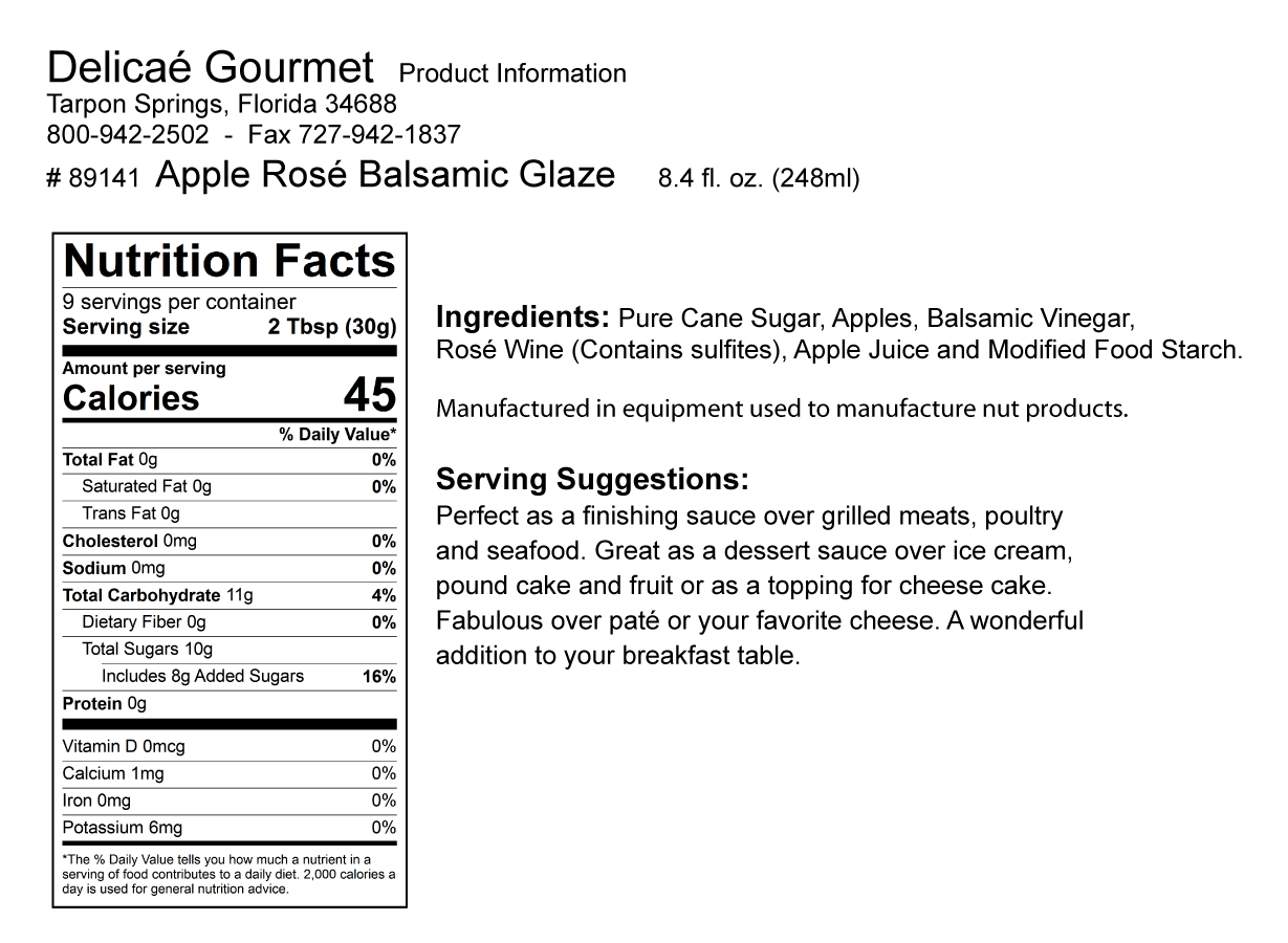 Apple Rose Balsamic Glaze "GlutenFree"